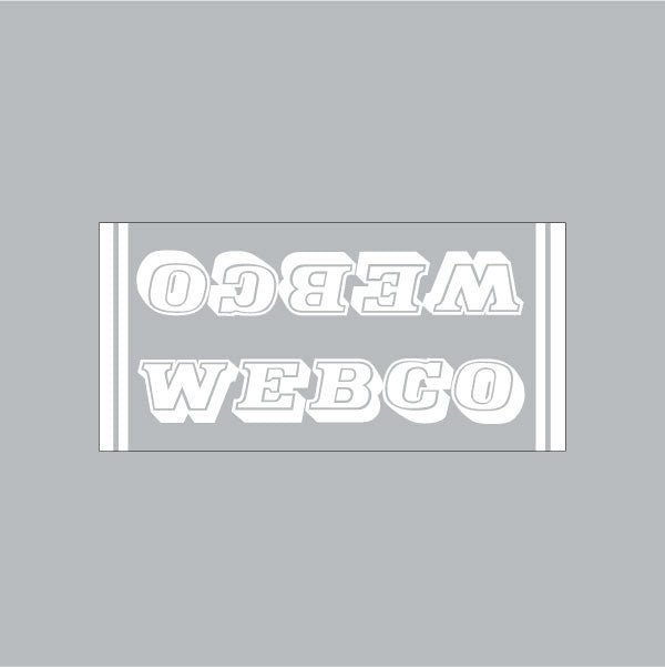 Webco - white on clear - once piece downtube decal - old school bmx - Bmx Products AU