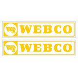 Webco - yellow on clear downtube decals - old school bmx - Bmx Products AU